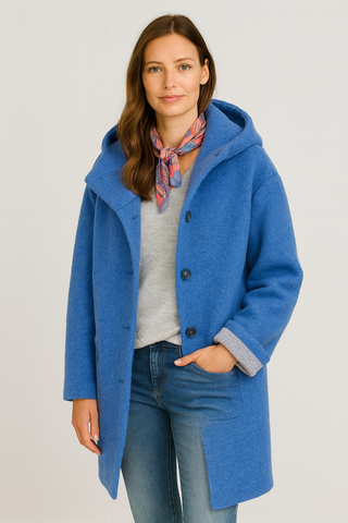 Damen mantel – Entspannte Passform, Wollgemisch, Elegant & Warm