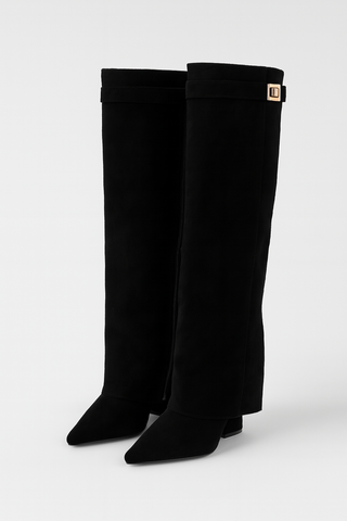 Damen Stiefel – Overknee Design, Elegante & Komfortable schwarze Stiefel