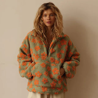 Dames Sweatshirt – Fleece Stof, Warm & Comfortabel voor Koude Dagen