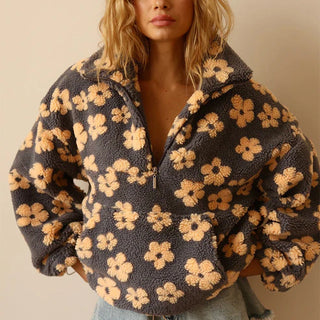 Dames Sweatshirt – Fleece Stof, Warm & Comfortabel voor Koude Dagen