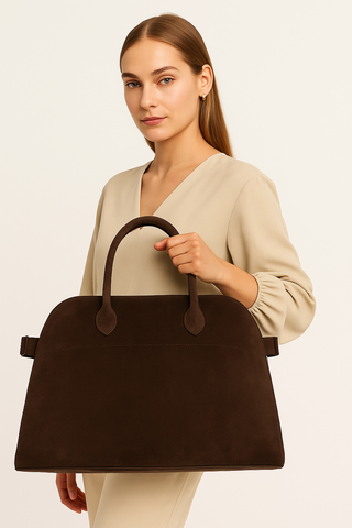 Damen Handtasche – Velours-Look Tote, Elegant & Geräumig