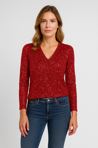 Damen Bluse – V-Ausschnitt & Lockerer Schnitt, Elegant & Vielseitig