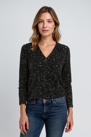 Damen Bluse – V-Ausschnitt & Lockerer Schnitt, Elegant & Vielseitig