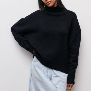 Damen Pullover – Lockerer Strick mit Raffung, Warm & Stilvoll