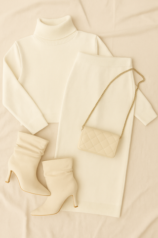 Damen Strickkleid – Maxikleid mit Rollkragen, Modern & Vielseitig