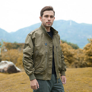 This men's bomber jacket combines functionality and comfort, crafted from durable materials with a sleek, modern style, perfect for casual outings or layering in cooler weather. 3