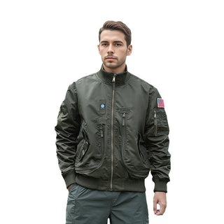 Stylish men's bomber jacket made from durable fabric, featuring a functional design with comfortable fit, perfect for casual outings or layering in cooler weather. 5