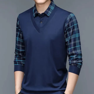 Herren-Langarm-Poloshirt – Karodesign, Elegant & Atmungsaktiv