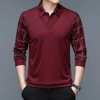 Herren-Langarm-Poloshirt – Karodesign, Elegant & Atmungsaktiv