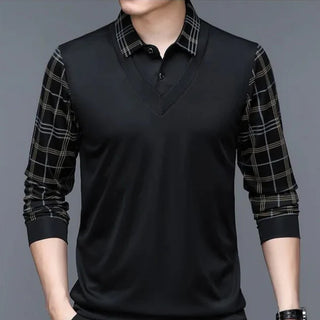 Herren-Langarm-Poloshirt – Karodesign, Elegant & Atmungsaktiv