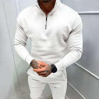 This men's pullover features a half-zip design, crafted from soft fabric for a sporty fit. Its elegant style makes it versatile for both casual and 8