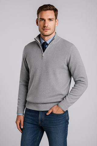 Herrenpullover – Halb-Reißverschluss, Hochwertiges Material, Modern & Bequem