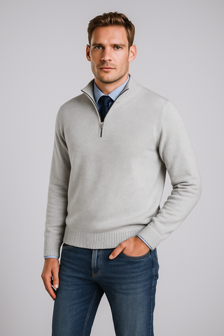 Herrenpullover – Halb-Reißverschluss, Hochwertiges Material, Modern & Bequem