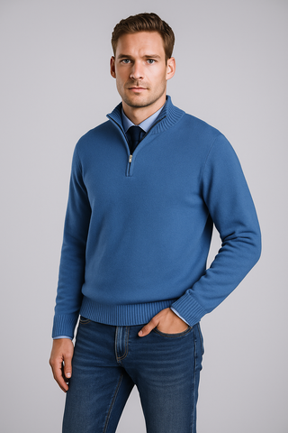 Herrenpullover – Halb-Reißverschluss, Hochwertiges Material, Modern & Bequem