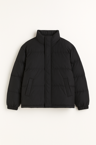 Herrenjacke – Mock Neck Puffer, Warm & Stilvoll, Ideal für Herbst & Winter