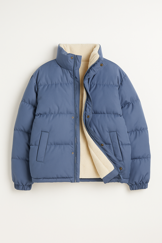 Herrenjacke – Mock Neck Puffer, Warm & Stilvoll, Ideal für Herbst & Winter