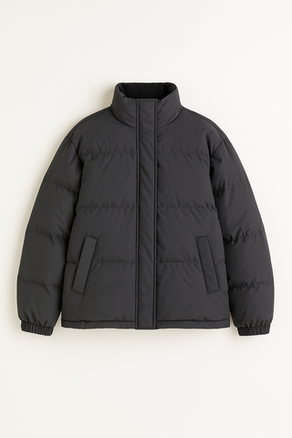 Herrenjacke – Mock Neck Puffer, Warm & Stilvoll, Ideal für Herbst & Winter