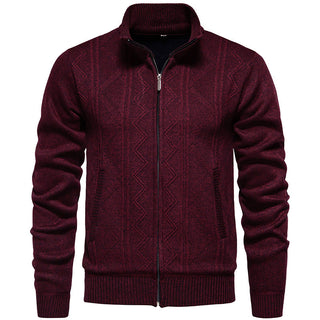 Herren Strickjacke aus weichem Material, mit elegantem Zopfmuster und praktischem Reißverschluss, ideal für einen komfort 2