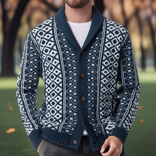 Herren Strickjacke – Nordisches Muster, Warm & Zeitlos