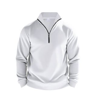 A men's casual sweatshirt featuring a half zipper, made from breathable fabric, perfect for comfortable wear. Its relaxed style makes it ideal for everyday outfits or outdoor 3