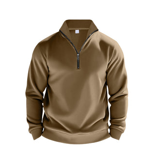This men's pullover features a half zipper design, crafted from breathable fabric for comfort. Its casual style is perfect for everyday wear, combining functionality with a 4