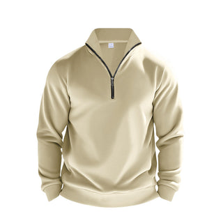 A men's casual sweatshirt featuring a half zipper, designed for breathability, made from soft, comfortable fabric, ideal for everyday wear or outdoor activities. 9