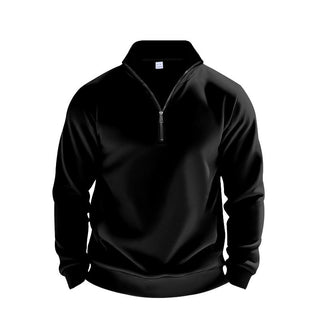 A men's casual pullover featuring a half zipper design, made from breathable material, perfect for comfortable everyday wear. 11