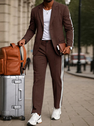 Herren Anzug Set – Mit Seitenstreifen, Modern & Stilvoll