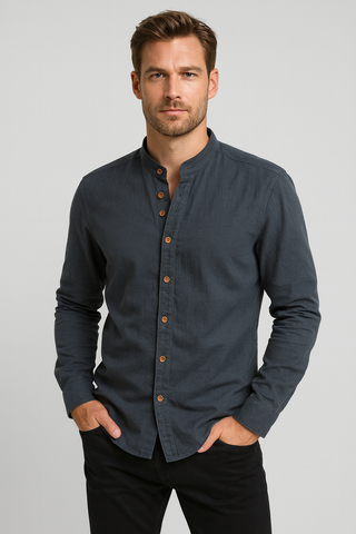 Herren Hemd – Leinen-Baumwolle, minimalistisch und raffiniert