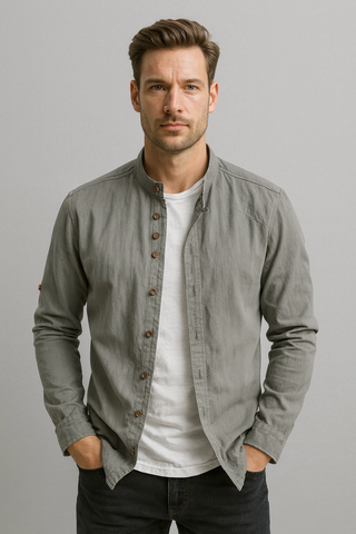 Herren Hemd – Leinen-Baumwolle, minimalistisch und raffiniert