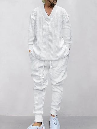 Herren Jacken- & Hosen Set – Jacquard Stoff, Dehnbar & Bequem