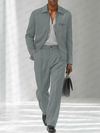 Herren Jacken Hosen Set – Dünnes Design, Modern & Lässig