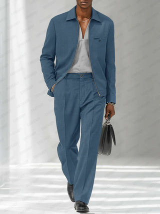 Herren Jacken Hosen Set – Dünnes Design, Modern & Lässig