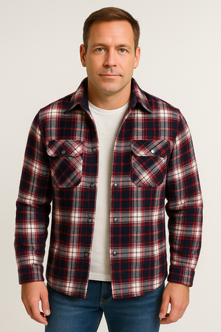 Herren Jacke – Flanellstil, gestreift & stilvoll