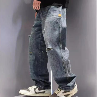 Herren Jeans – Blaues Denim, Lässig & Edgy