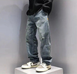 Herren Jeans – Blaues Denim, Lässig & Edgy