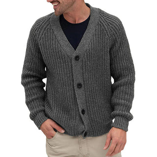Herren Strickjacke – Grobstrick Design mit Knopfleiste, Weich & Stilvoll