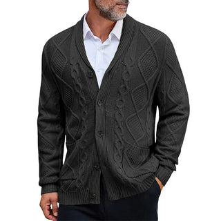 Herren Strickjacke – Kabelmuster Design, Elegant & Bequem