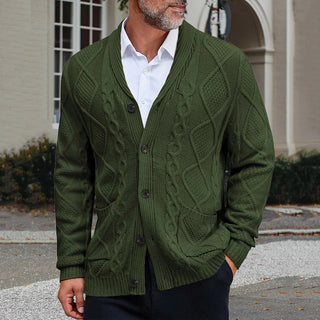 Herren Strickjacke – Kabelmuster Design, Elegant & Bequem
