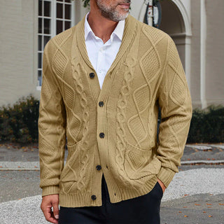 Herren Strickjacke – Kabelmuster Design, Elegant & Bequem