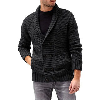 Herren Strickjacke – Struktur Design mit Doppelknopfreihe, Warm & Elegant