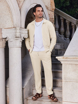 Herren Waffle Set – Weicher Stoff, Lässig & Bequem