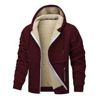 A men's fleece jacket featuring high thermal insulation, designed for comfort and style, made from soft, breathable fabric, perfect for casual wear or outdoor activities. 5