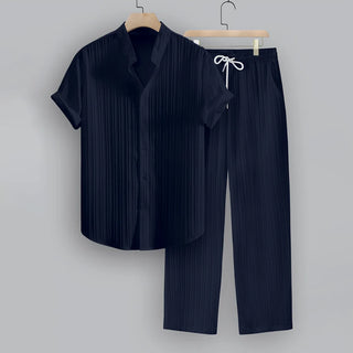 Herren Lounge Set – Strukturstoff, Lässig & Elegant