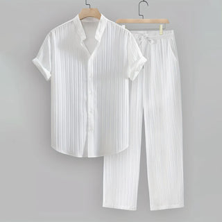 Herren Lounge Set – Strukturstoff, Lässig & Elegant