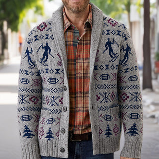 Herren Strickjacke – Norweger-Muster, Bequem & Stilvoll 0