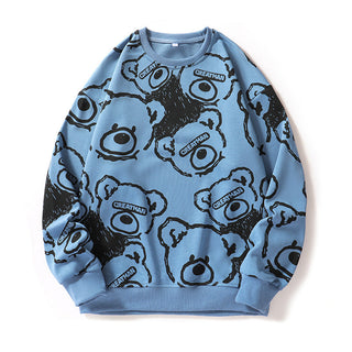 A men's casual sweatshirt featuring a creative animal design, made from soft cotton material for comfort and style, perfect for relaxed outings or lounging at home. 0