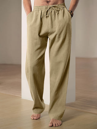 Stylish men's chinos made from breathable fabric, featuring a relaxed fit and elegant design, perfect for casual or semi-formal occasions. 4