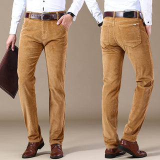 A pair of men's trousers featuring a classic cut, crafted from high-quality fabric, showcasing a versatile and elegant style suitable for both formal and casual occasions. 8