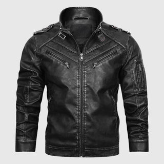 Herren jacke – Biker PU-Leder, Markant & Funktional